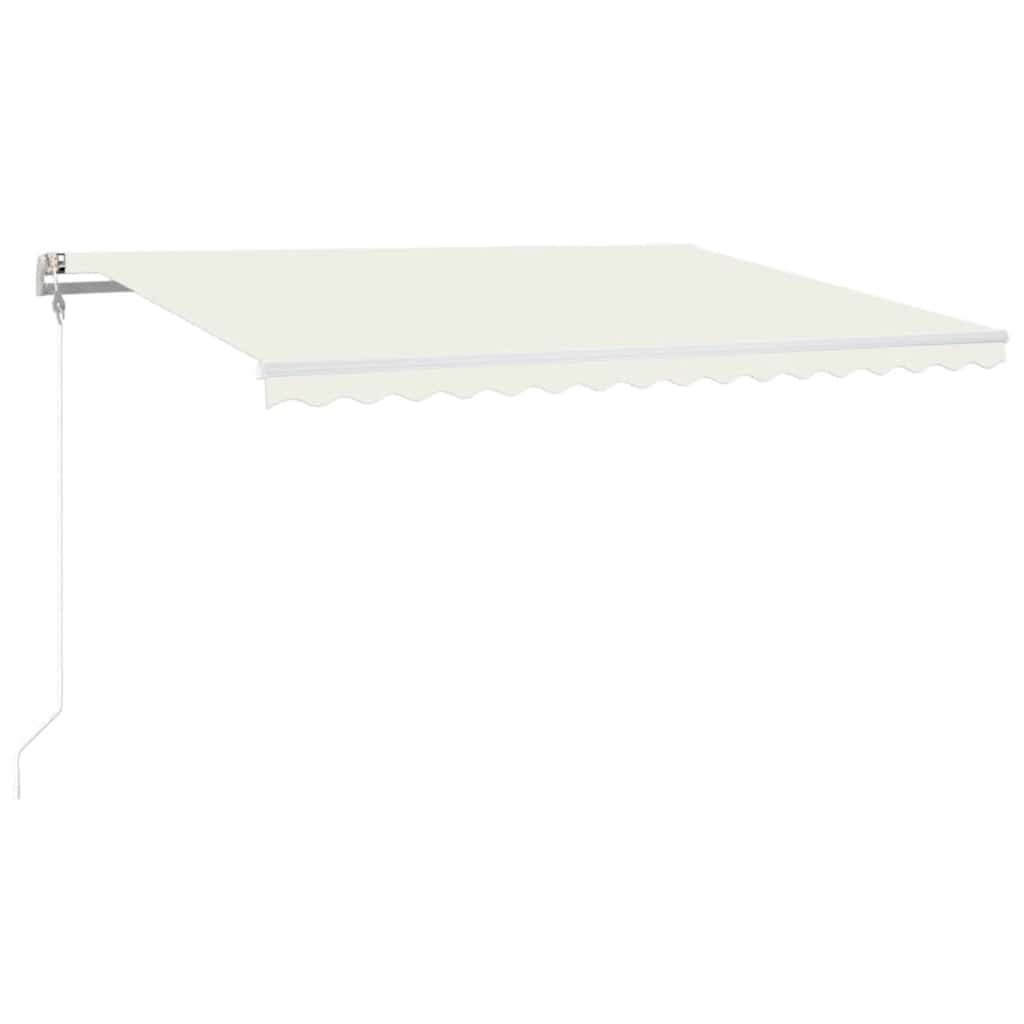markise m. LED + vindsensor 400x300 cm automatisk cremefarvet