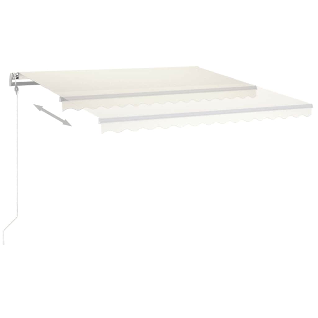 markise m. LED + vindsensor 400x300 cm automatisk cremefarvet