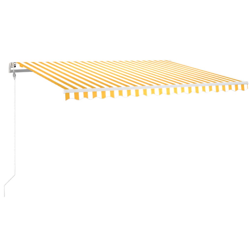 markise m. LED + vindsensor 400x300 cm automatisk gul og hvid