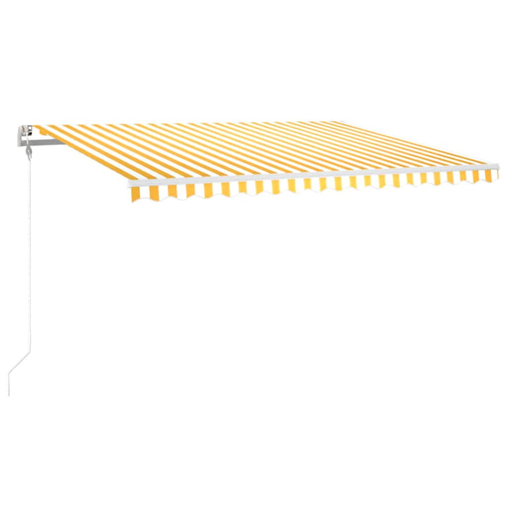 markise m. LED + vindsensor 400x300 cm automatisk gul og hvid