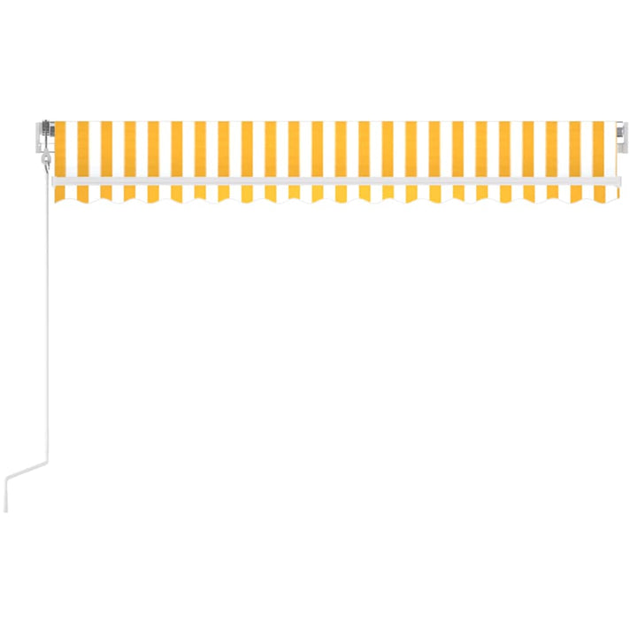 markise m. LED + vindsensor 400x300 cm automatisk gul og hvid