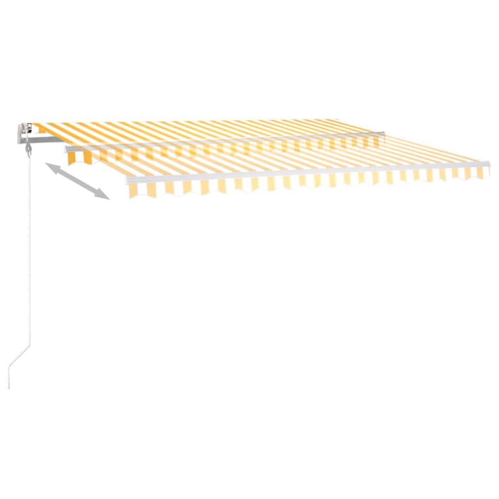 markise m. LED + vindsensor 400x300 cm automatisk gul og hvid