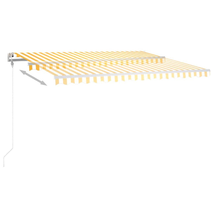 markise m. LED + vindsensor 400x300 cm automatisk gul og hvid