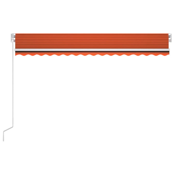markise m. LED + vindsensor 400x300 cm automatisk orange/brun