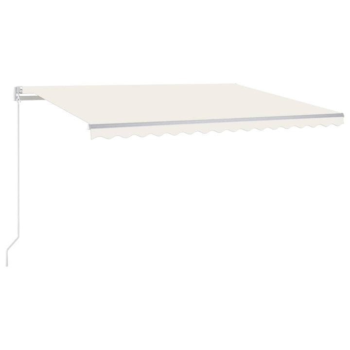 markise m. LED-lys 450x300 cm manuel betjening cremefarvet