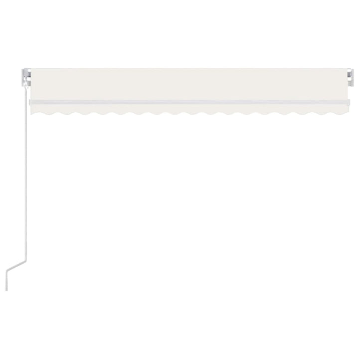 markise m. LED-lys 450x300 cm manuel betjening cremefarvet