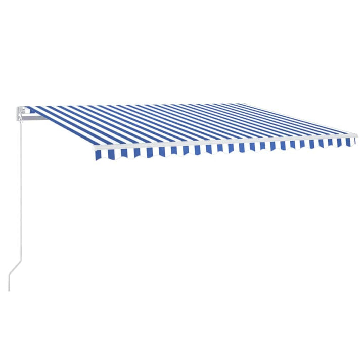 markise 450x300 cm automatisk betjening blå og hvid