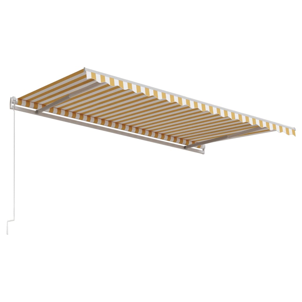 markise 450x300 automatisk betjening gul og hvid