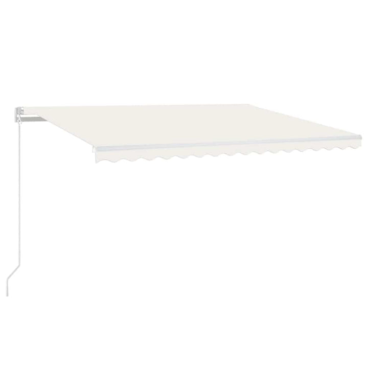 markise m. LED + vindsensor 450x300 cm automatisk cremefarvet