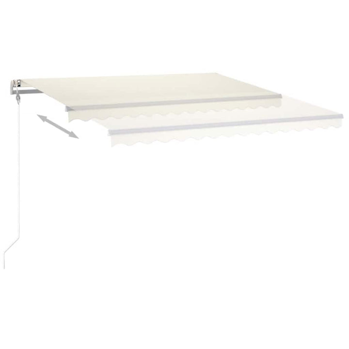 markise m. LED + vindsensor 450x300 cm automatisk cremefarvet