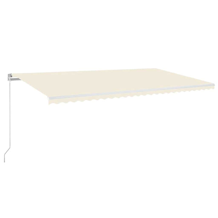 markise m. LED-lys 600x300 cm manuel betjening cremefarvet
