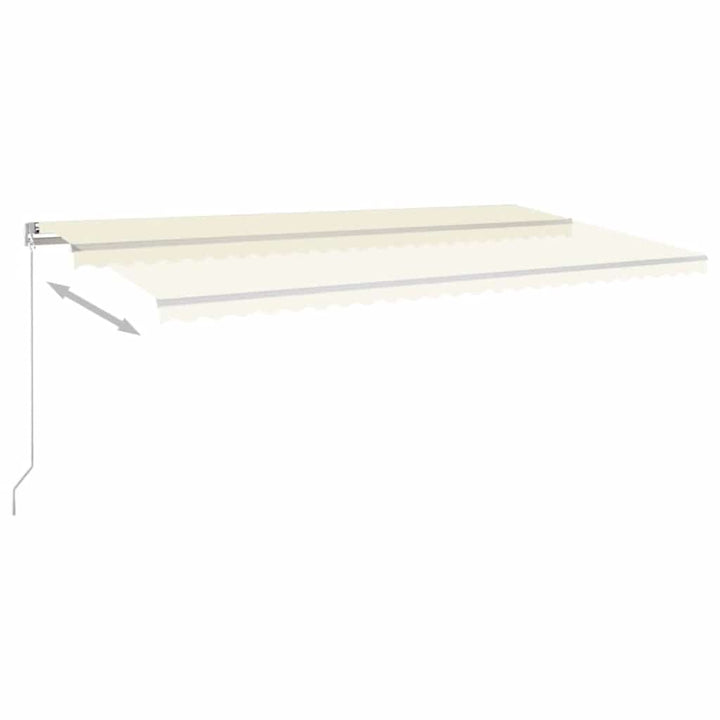 markise m. LED-lys 600x300 cm manuel betjening cremefarvet