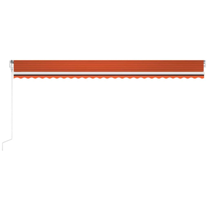 markise 600x300 cm automatisk betjening orange og brun