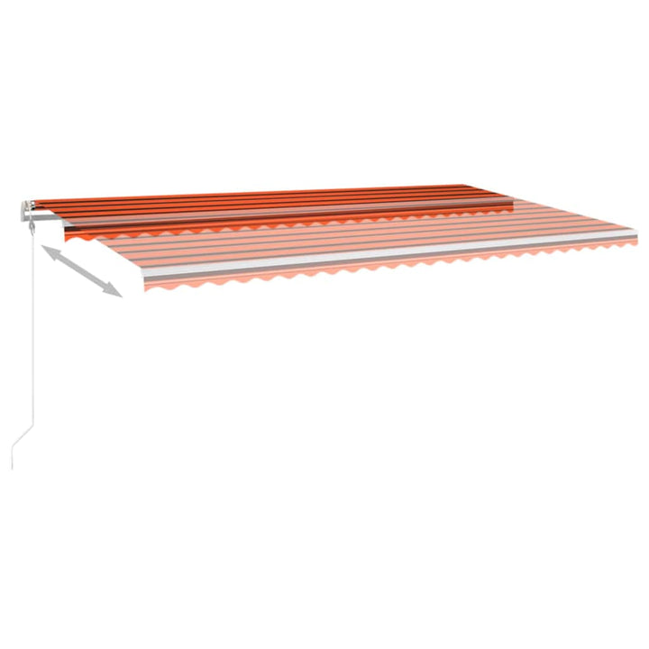 markise 600x300 cm automatisk betjening orange og brun