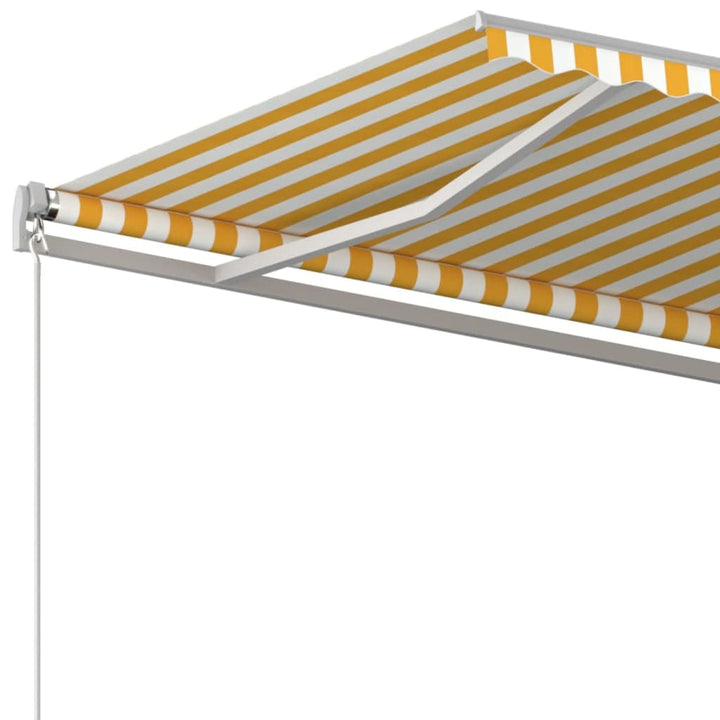 markise 400x350 cm manuel betjening gul og hvid