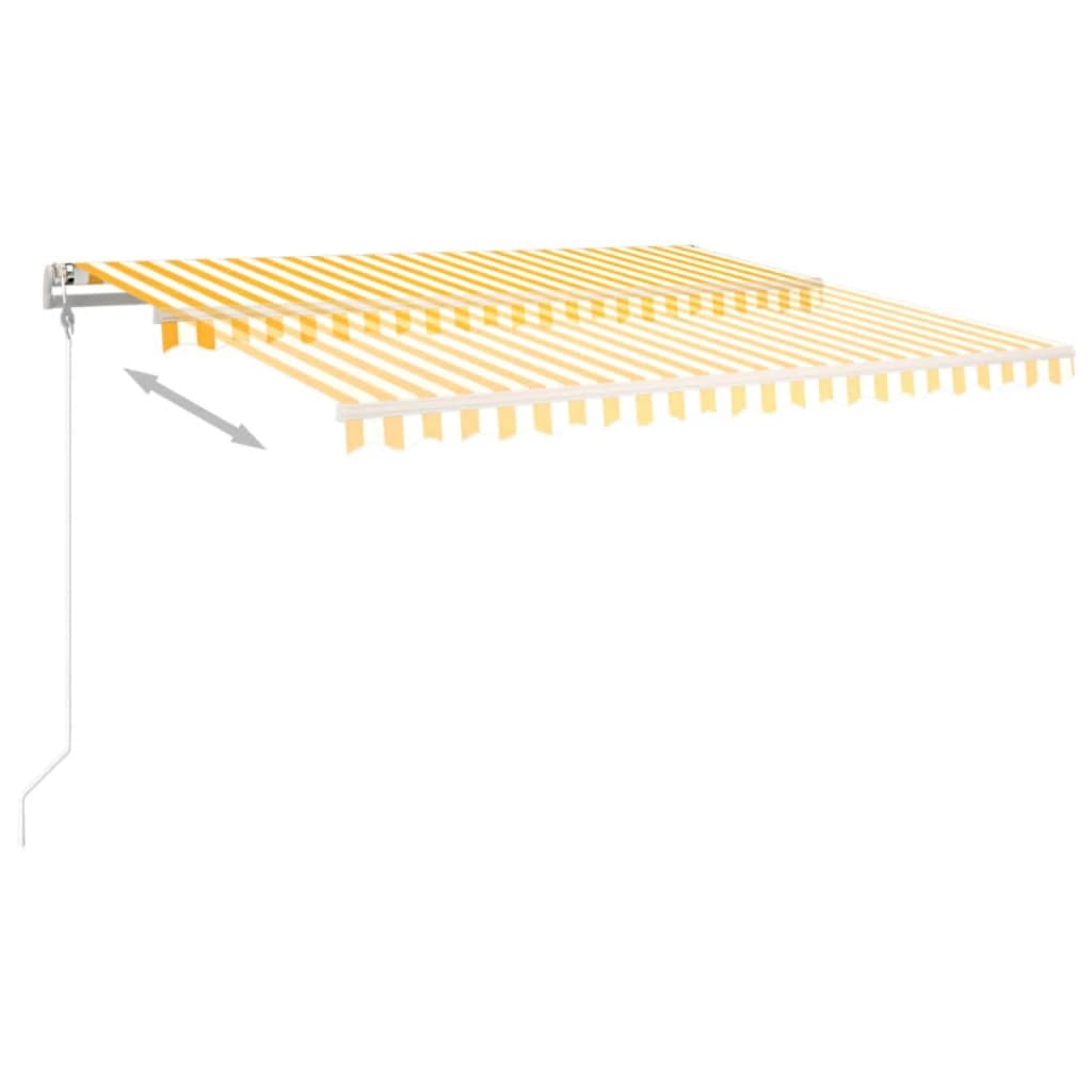 markise 400x350 cm automatisk betjening gul og hvid