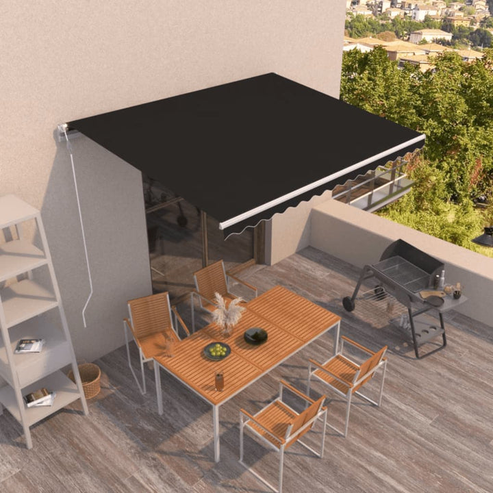 markise 400x350 cm automatisk betjening antracitgrå