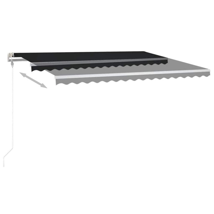markise m. LED + vindsensor 400x350 cm automatisk antracit
