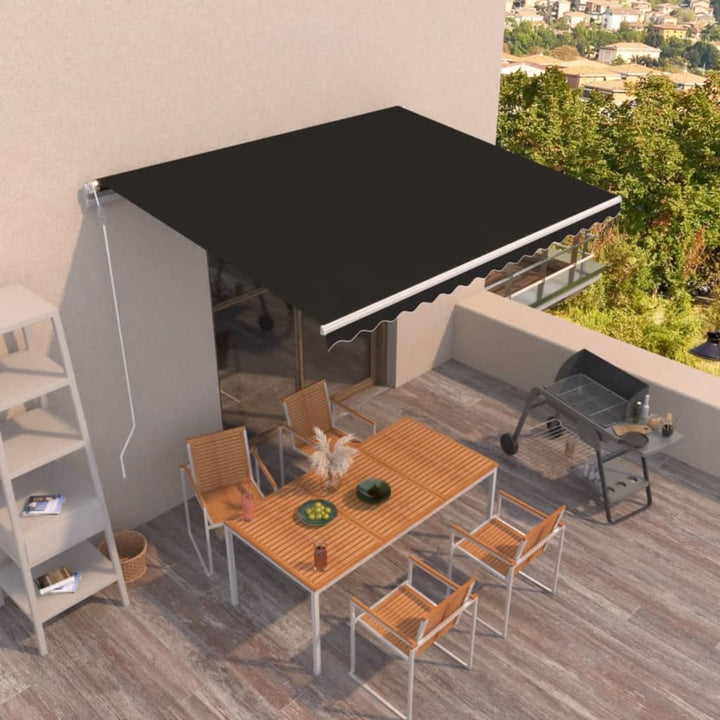 markise 450x350 cm automatisk betjening antracitgrå