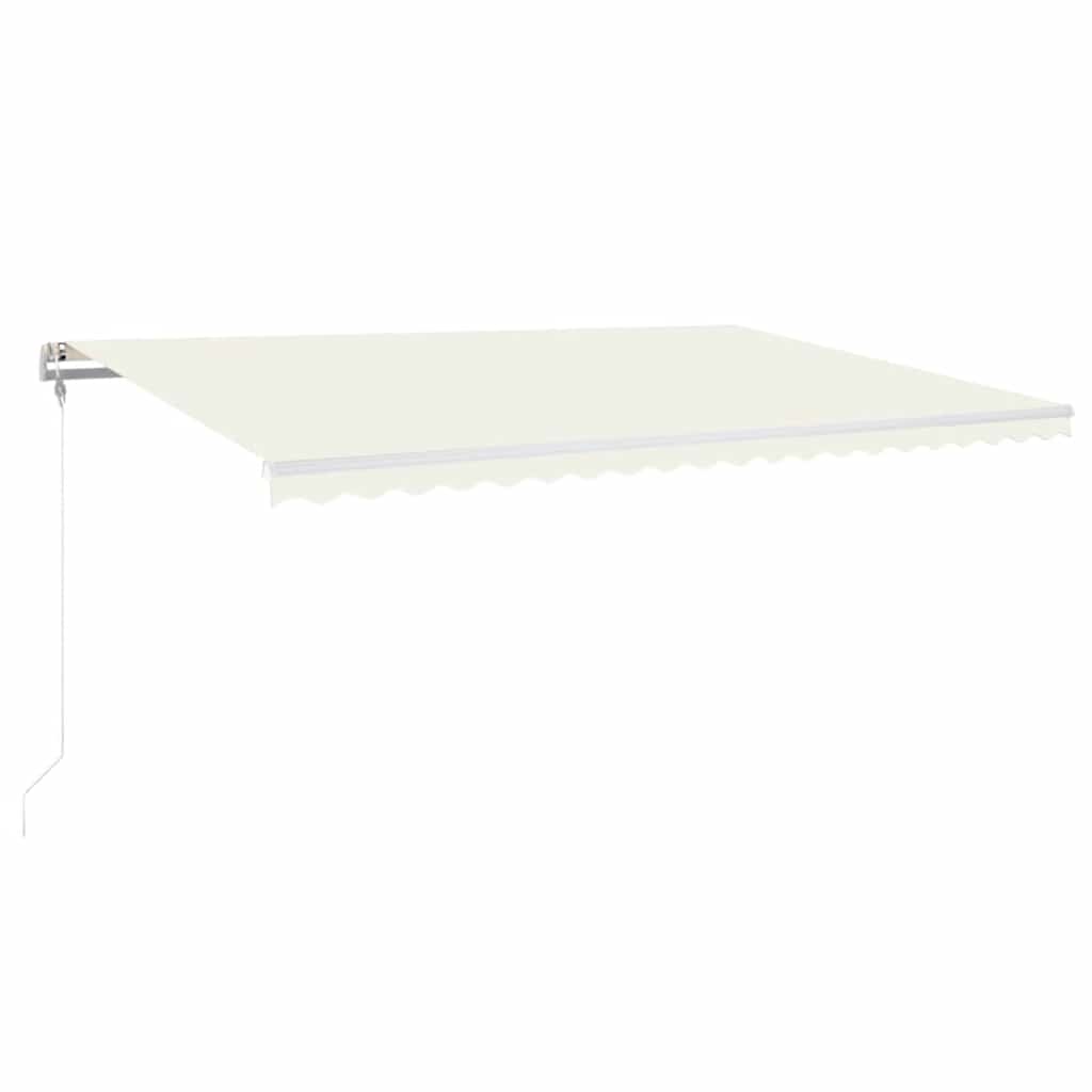 markise m. LED + vindsensor 500x350 cm automatisk cremefarvet