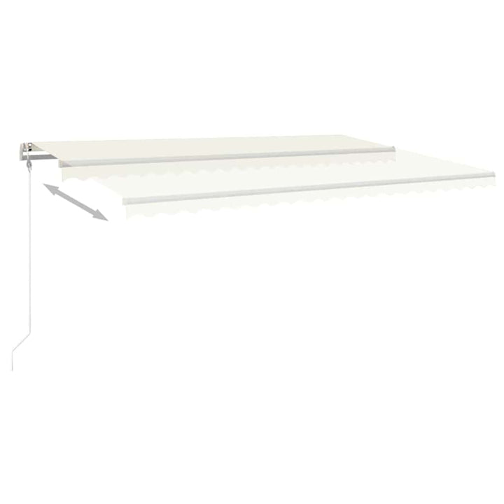 markise m. LED + vindsensor 500x350 cm automatisk cremefarvet