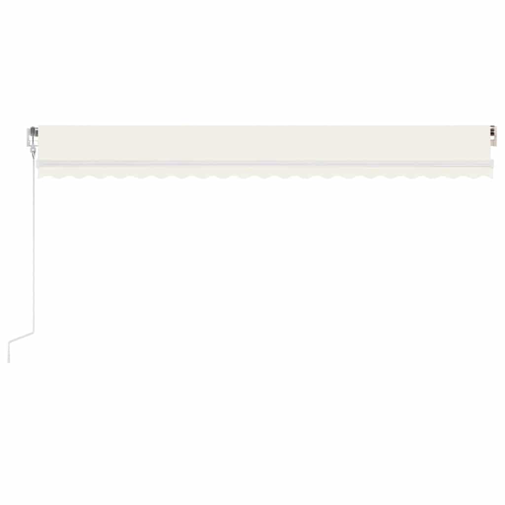 markise m. LED + vindsensor 500x350 cm automatisk cremefarvet