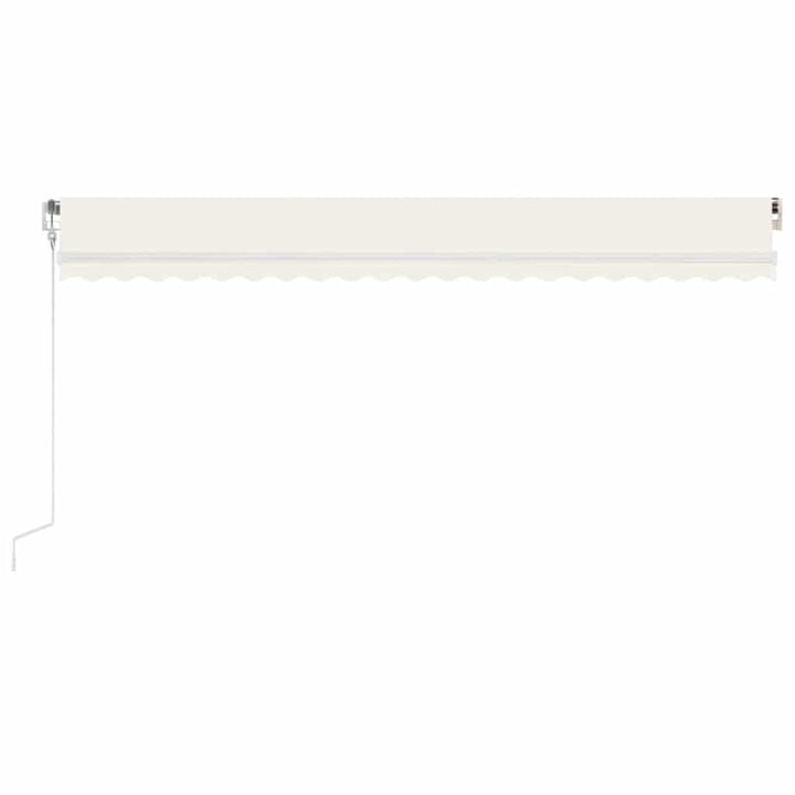 markise m. LED + vindsensor 500x350 cm automatisk cremefarvet