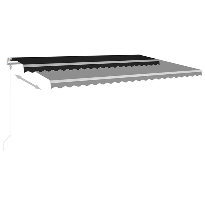 markise m. LED + vindsensor 500x350 cm automatisk antracitgrå