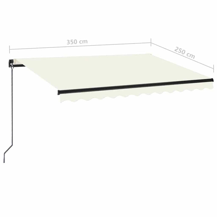markise 350x250 cm manuel betjening cremefarvet