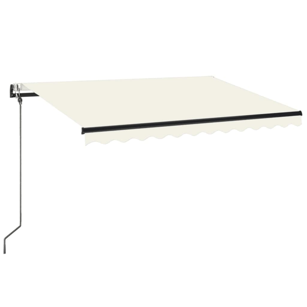 markise m. LED + vindsensor 350x350 cm automatisk cremefarvet