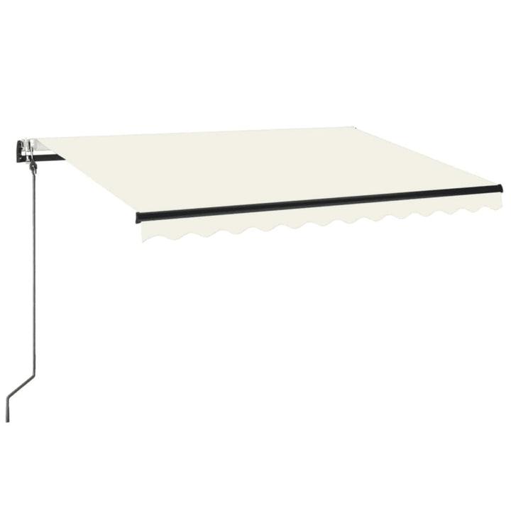markise m. LED + vindsensor 350x350 cm automatisk cremefarvet