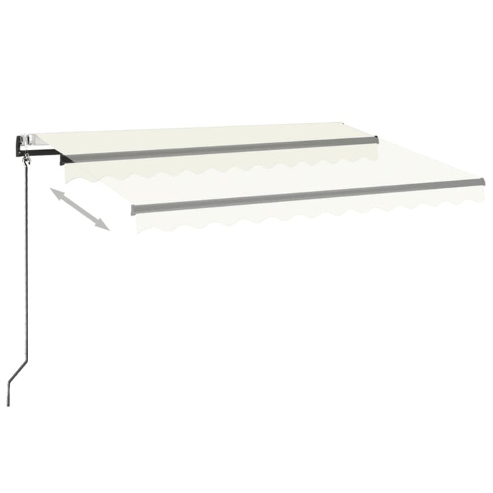 markise m. LED + vindsensor 350x350 cm automatisk cremefarvet
