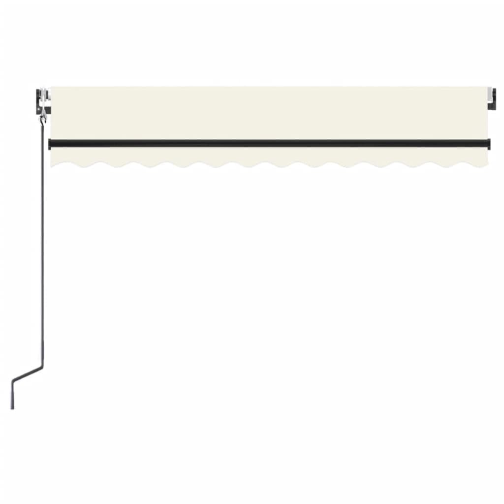markise m. LED + vindsensor 350x350 cm automatisk cremefarvet