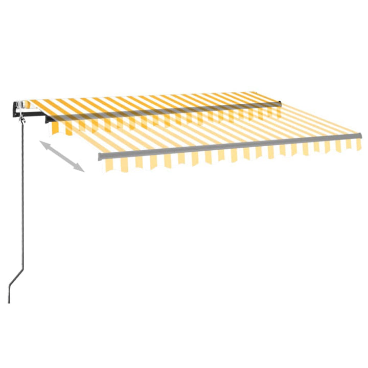 markise m. LED + vindsensor 350x250 cm automatisk gul og hvid
