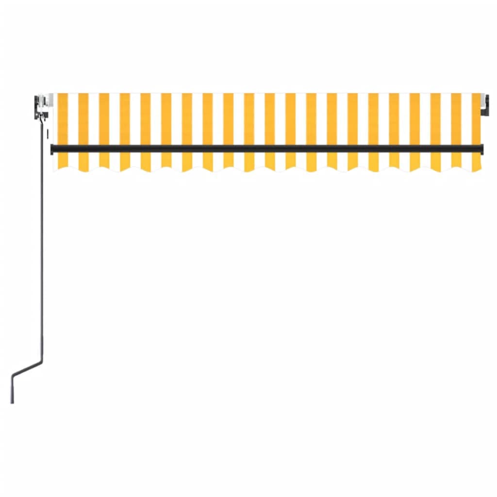 markise m. LED + vindsensor 350x250 cm automatisk gul og hvid
