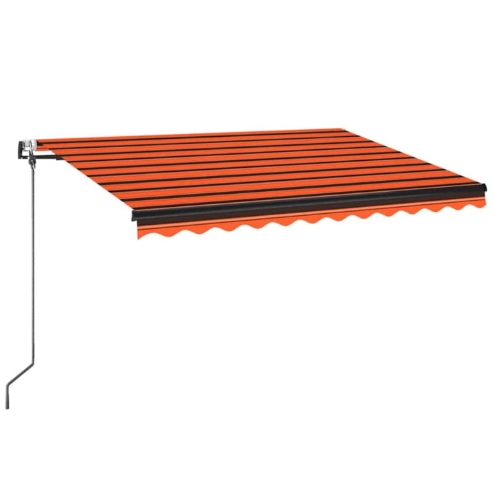 markise m. LED + vindsensor 350x250 cm automatisk orange/brun