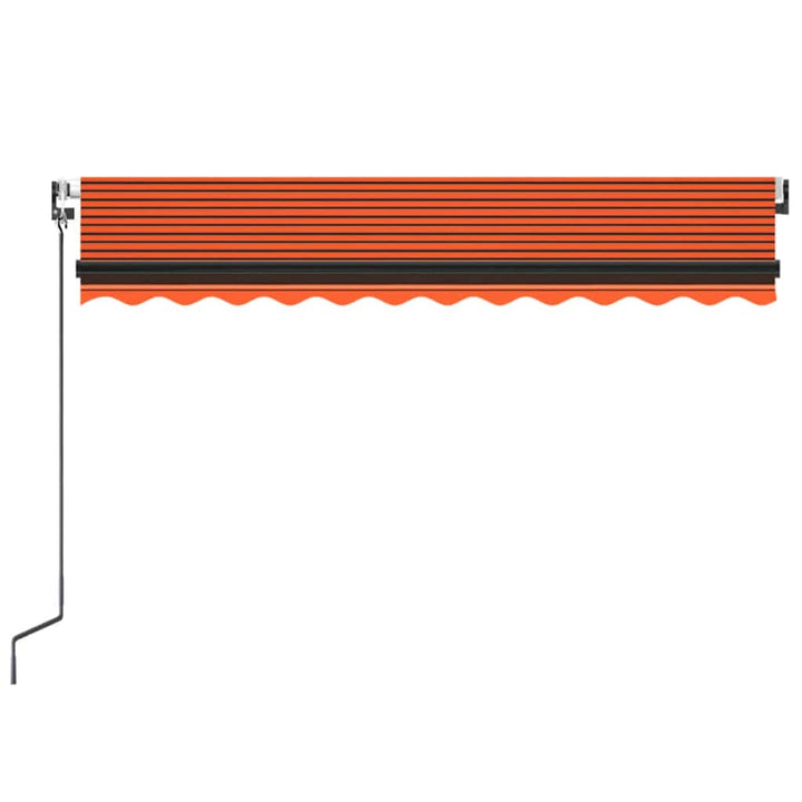 markise m. LED + vindsensor 350x250 cm automatisk orange/brun