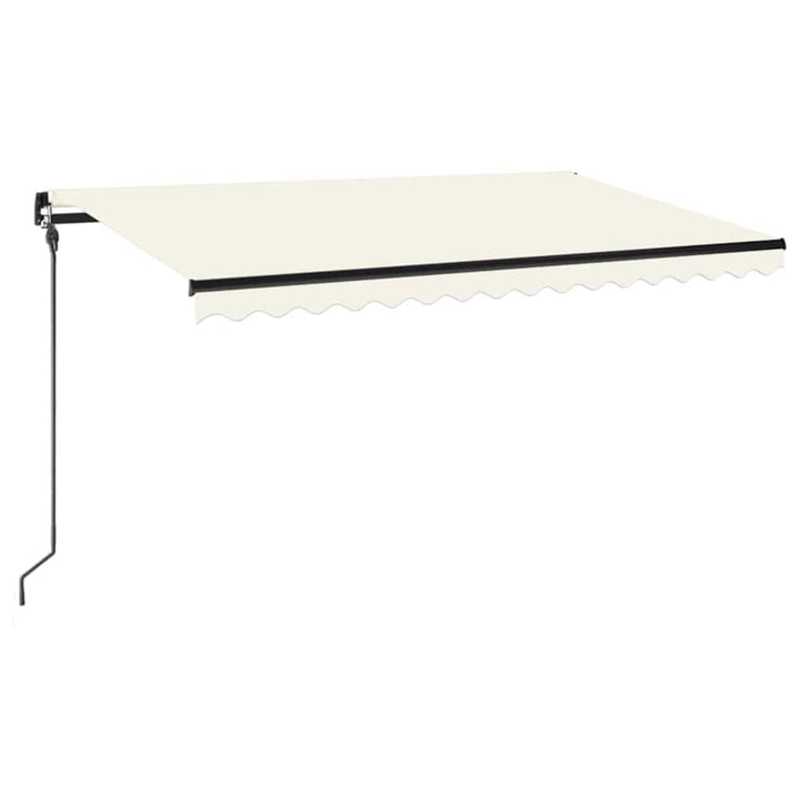 markise m. LED-lys 400x300 cm manuel betjening cremefarvet