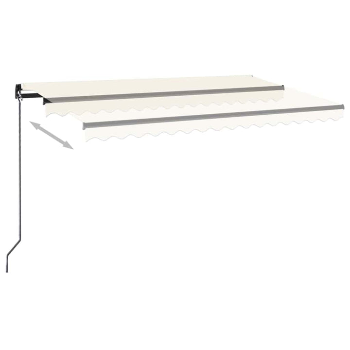 markise m. LED-lys 400x300 cm manuel betjening cremefarvet