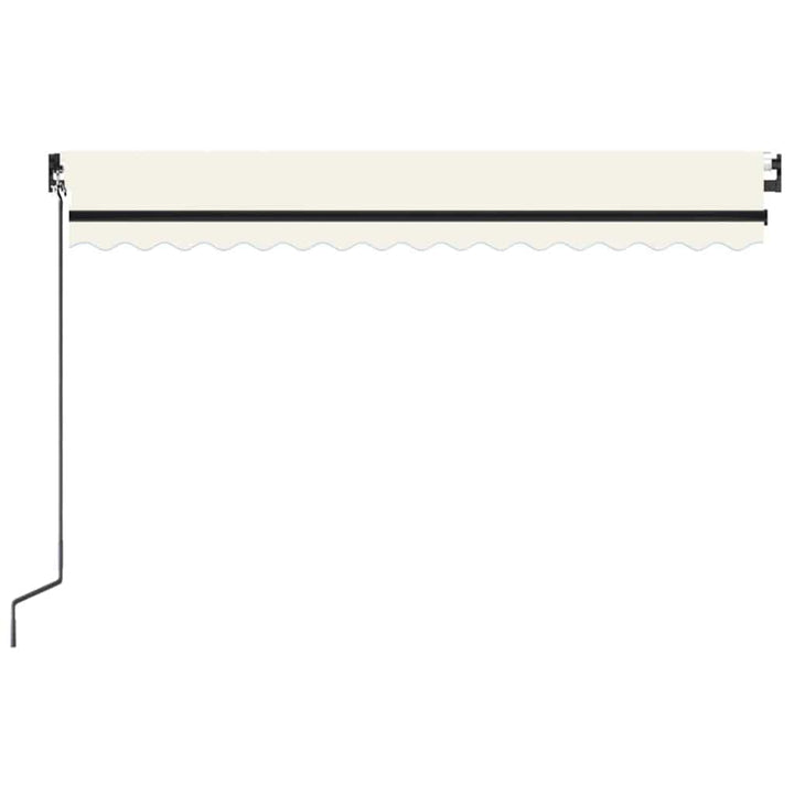 markise m. LED-lys 400x300 cm manuel betjening cremefarvet
