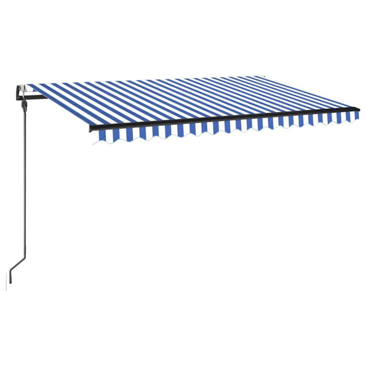 markise 400x300 cm automatisk betjening blå og hvid