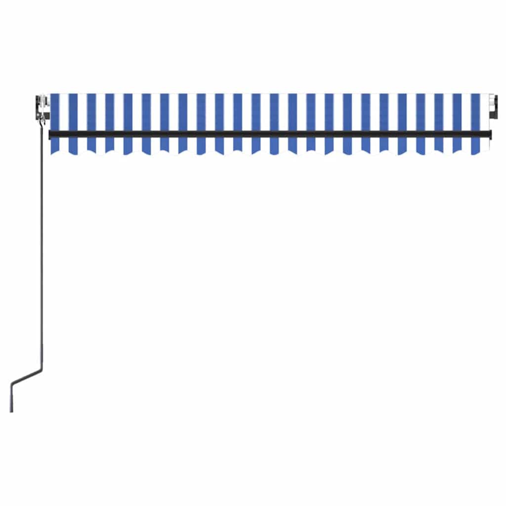 markise 400x300 cm automatisk betjening blå og hvid