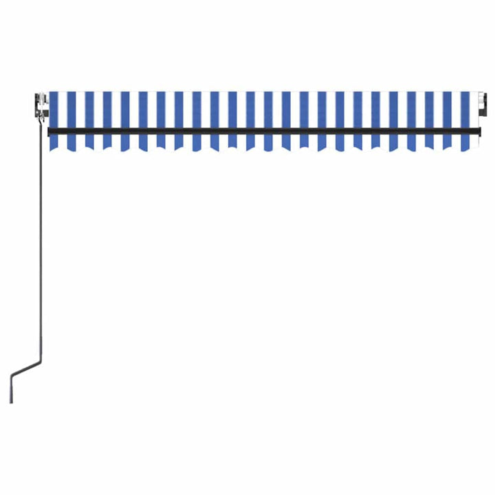 markise 400x300 cm automatisk betjening blå og hvid