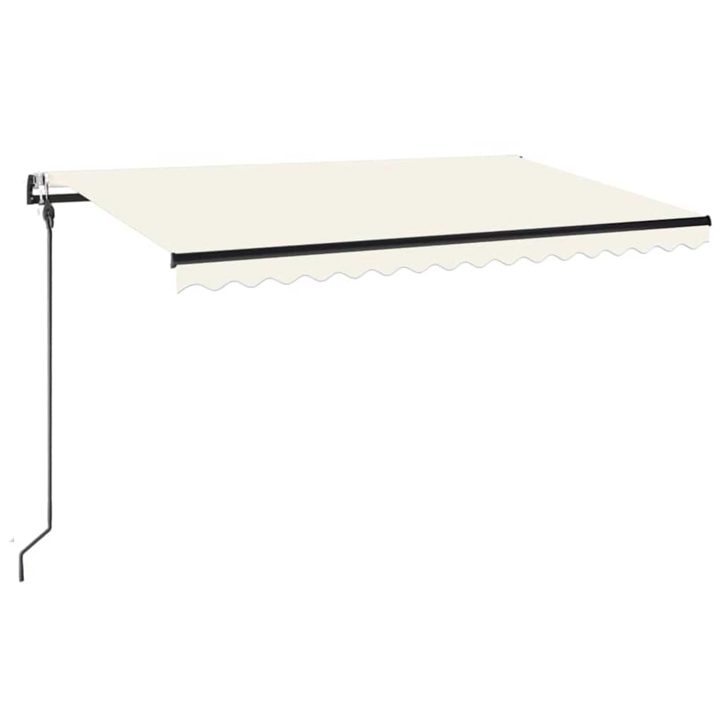 markise m. LED + vindsensor 400x300 cm automatisk cremefarvet
