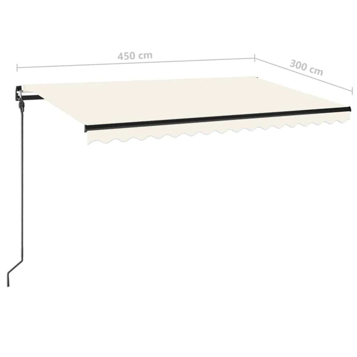 markise 450x300 cm manuel betjening cremefarvet