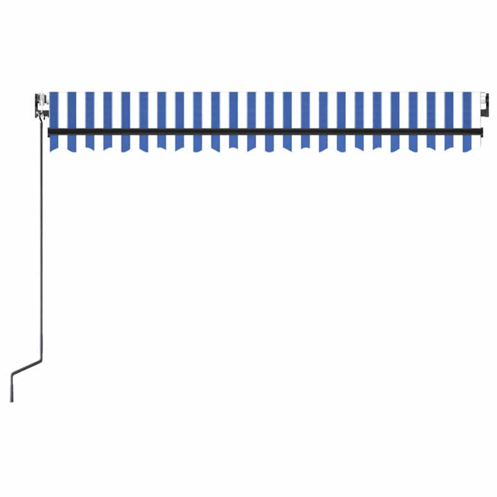 markise 450x300 cm automatisk betjening blå og hvid