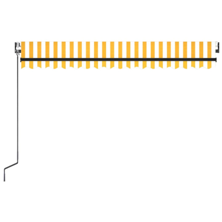 markise m. LED + vindsensor 450x300 cm automatisk gul og hvid