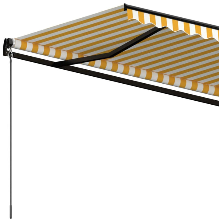markise 500x300 cm manuel betjening gul og hvid