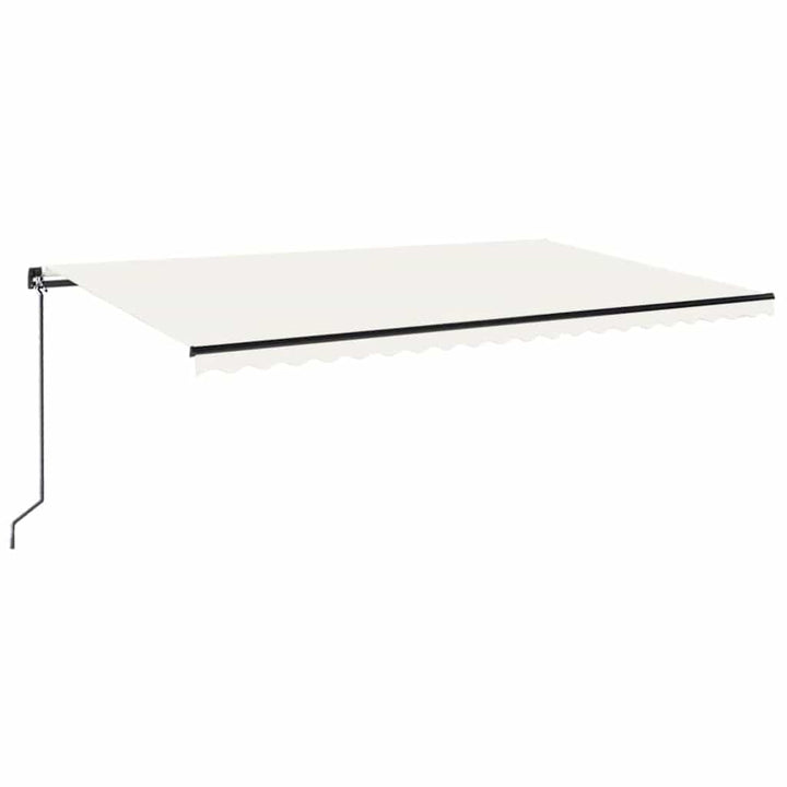 markise m. LED-lys 500x300 cm manuel betjening cremefarvet