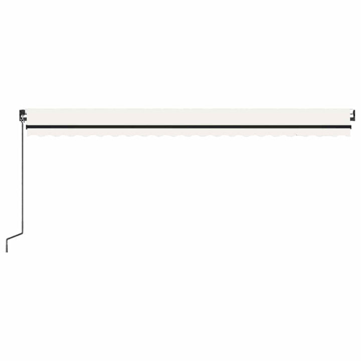 markise m. LED-lys 500x300 cm manuel betjening cremefarvet